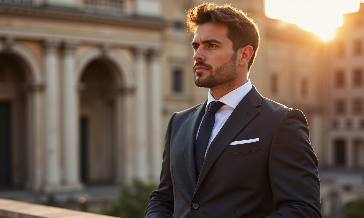 Uomo in abito sartoriale a Roma